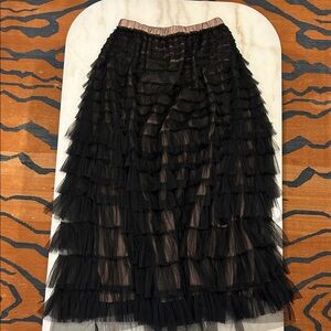 Twin-Set Black Layered A-Line Skirt
